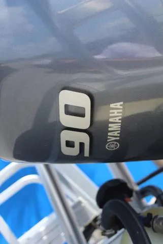 Slide: The Image of Yamaha 90 outboard motor on 2018 Apex Marine 820 VX Cruise boat. - 10