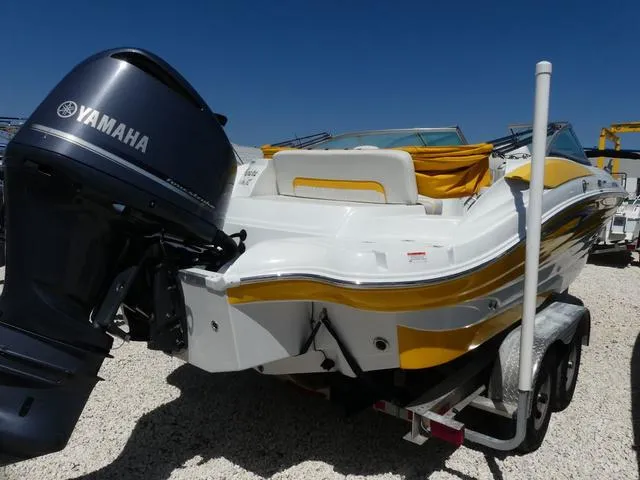Slide: The Image of 2011 SouthWind 2400 Bowrider boat with Yamaha outboard motor on trailer. - 4