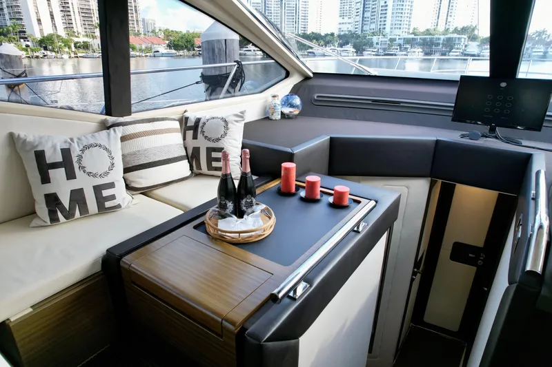 Slide: The Image of Luxurious interior of 2015 Azimut 55S yacht with elegant seating and decor. - 40