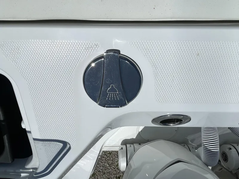 Slide: The Image of 2025 Everglades 315 Center Console boat shower control panel. - 13