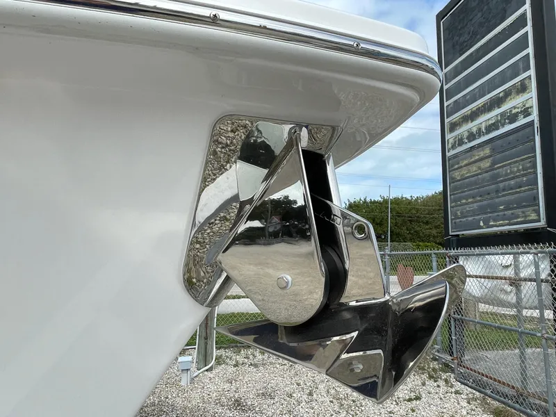 Slide: The Image of 2023 Everglades 235CC boat anchor detail with stainless steel finish. - 5