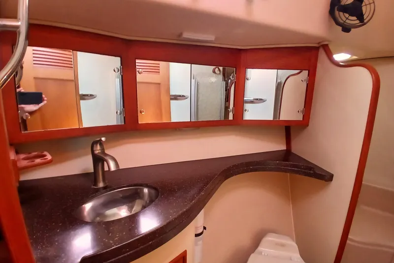 Slide: The Image of Luxurious bathroom interior of 2006 Island Packet 440 yacht with modern fixtures. - 21