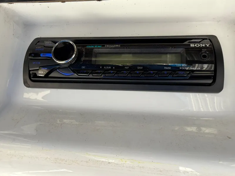 Slide: The Image of Sony stereo system installed in a 2013 Carolina Skiff 218 DLV boat. - 12