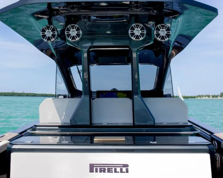 Slide: The Image of 2025 Pirelli 50 boat with sleek design and modern features on a sunny day. - 3