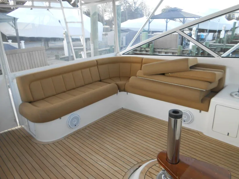Slide: The Image of Luxurious seating area on 2007 Viking Boats 52 Open yacht. - 11