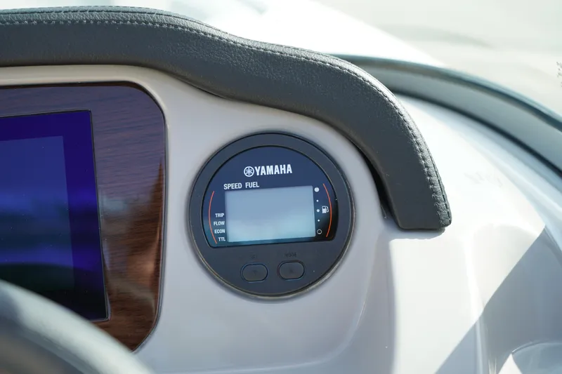 Slide: The Image of Dashboard of 2023 Chaparral 21 SSi OB with Yamaha speed and fuel gauge. - 30