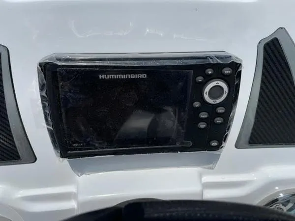 Slide: The Image of Humminbird fish finder on 2023 Xpress H17 boat dashboard. - 7