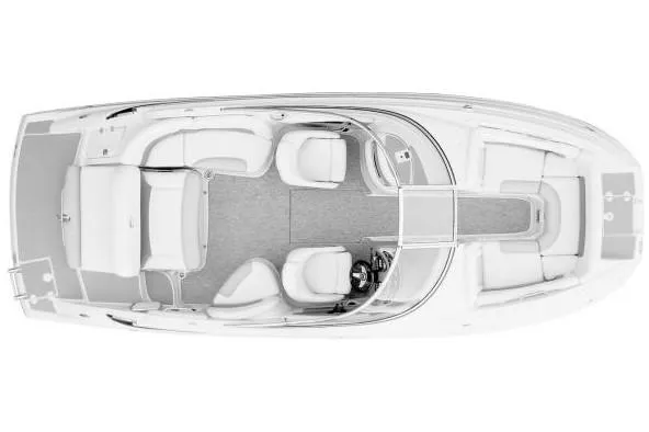 Slide: The Image of 2012 Crownline Eclipse E2 boat interior layout, top view, showcasing seating and helm design. - 16