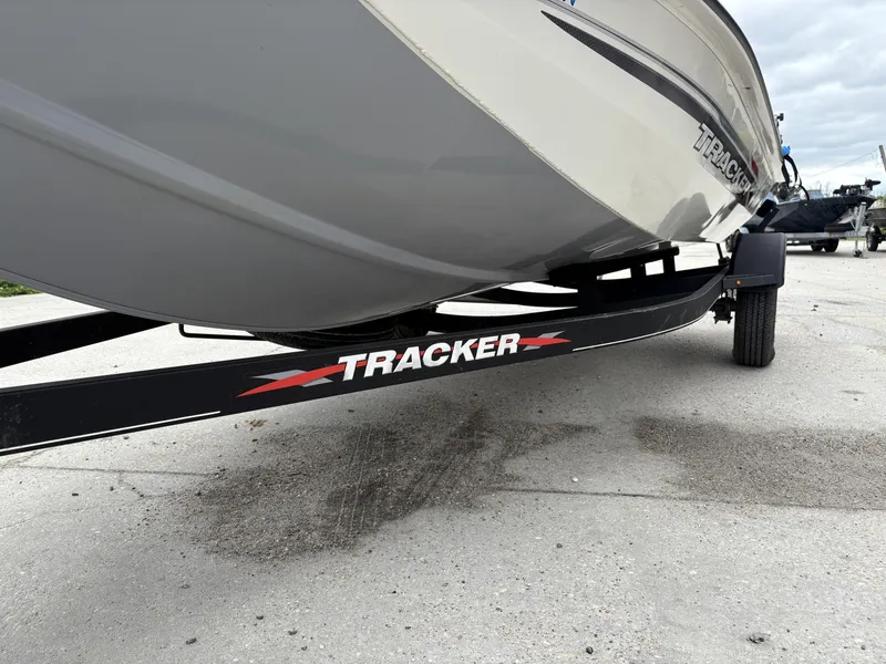Slide: The Image of 2021 Tracker Pro Team 175 Tournament boat on trailer, side view. - 5