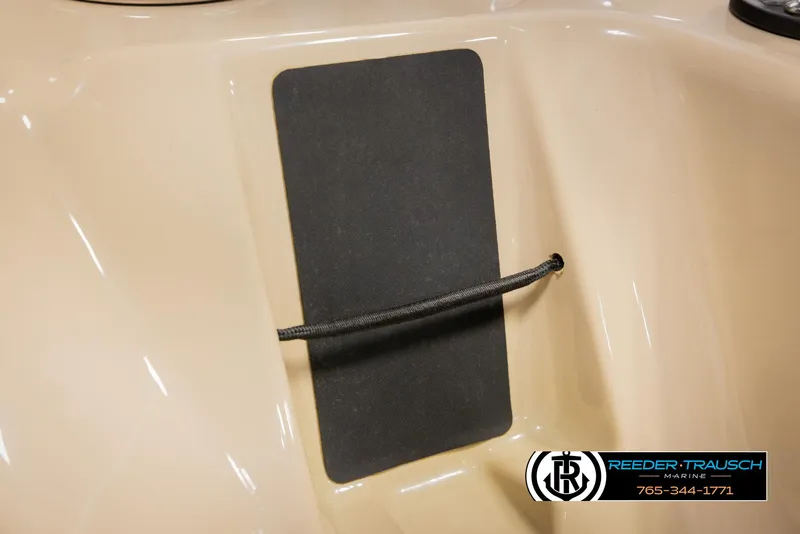 Slide: The Image of 2016 Sun Tracker 24 Party Barge interior detail with black panel and cord. - 31