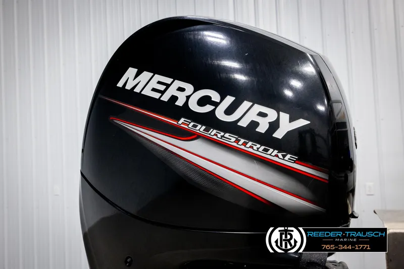 Slide: The Image of Mercury FourStroke outboard motor on 2016 Sun Tracker 24 Party Barge. - 43