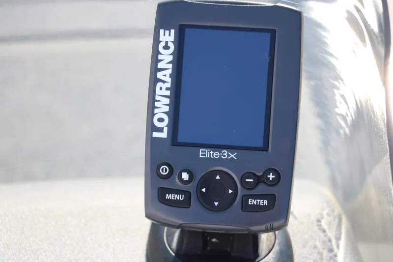Slide: The Image of Lowrance Elite-3x fish finder on 2016 Tracker Pro 160 boat dashboard. - 20