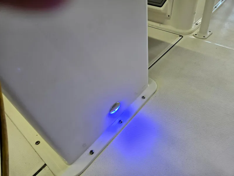 Slide: The Image of 2021 Sea Born LX22 Center Console with blue LED deck light. - 29