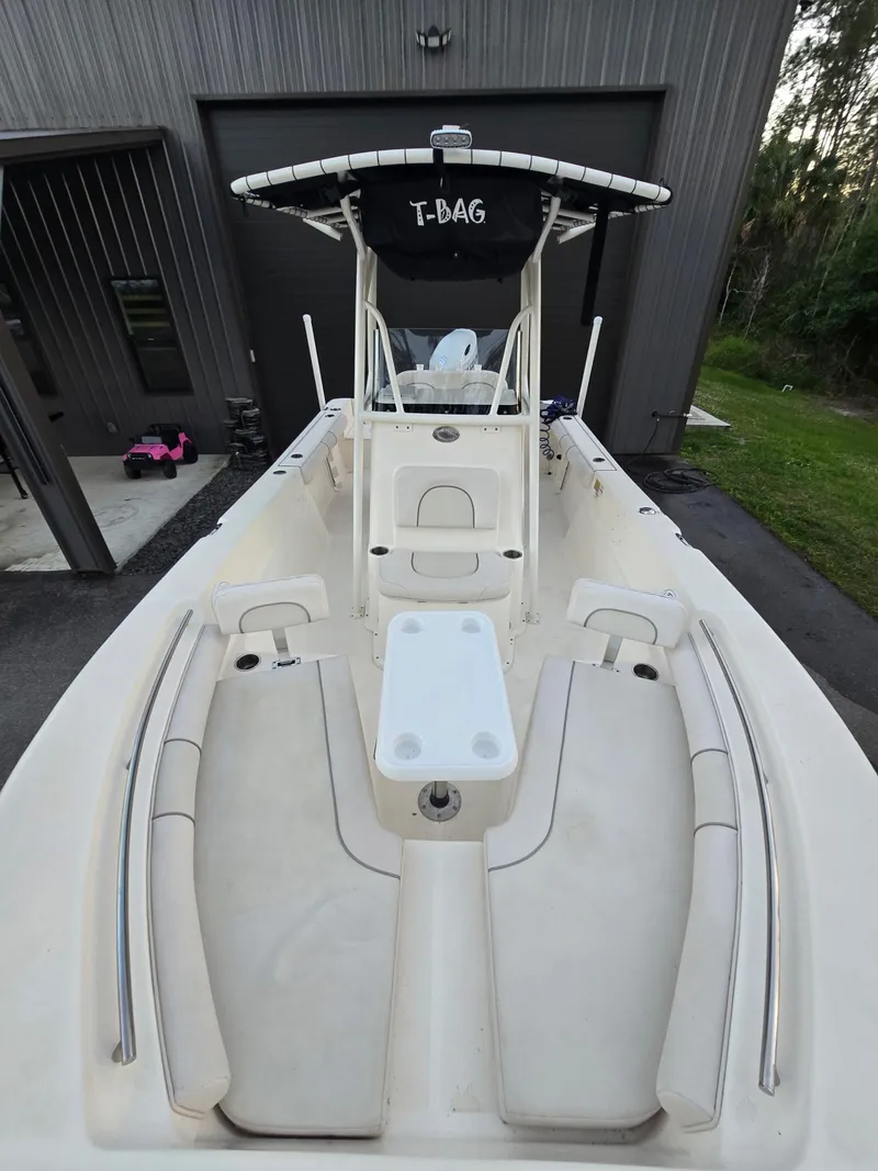 Slide: The Image of 2021 Sea Born LX22 Center Console boat with spacious seating and sleek design. - 40