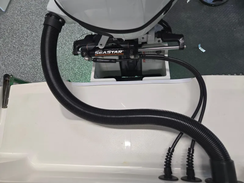 Slide: The Image of 2021 Sea Born LX22 Center Console with SeaStar hydraulic steering system. - 48