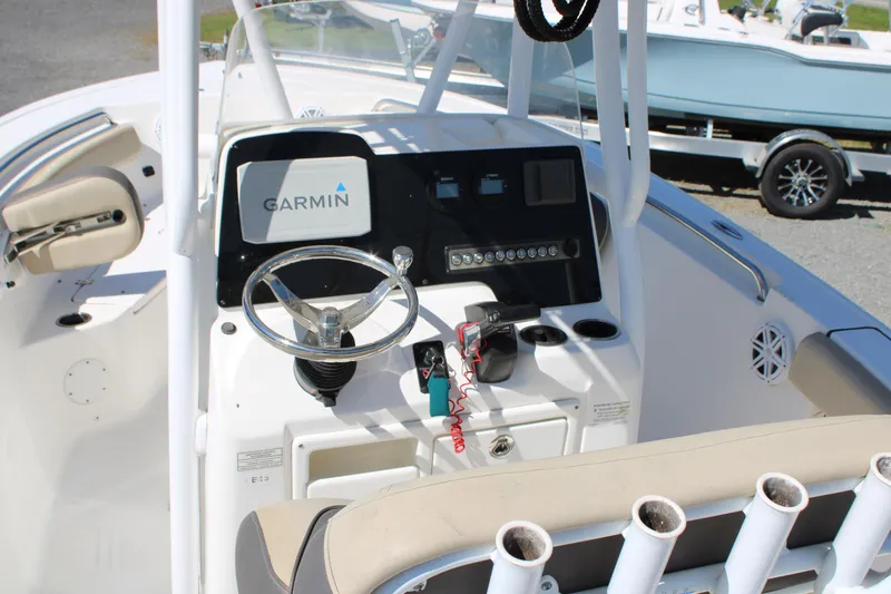 Slide: The Image of 2019 Tidewater 210 CC Adventure boat console with Garmin navigation system. - 7