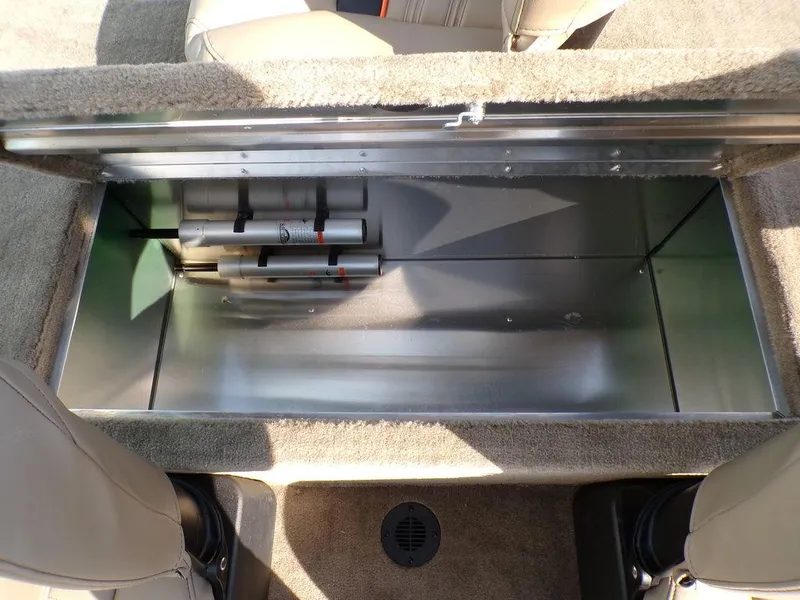 Slide: The Image of 2025 Tracker Bass Tracker® Classic Limited storage compartment with fishing rod holders. - 18
