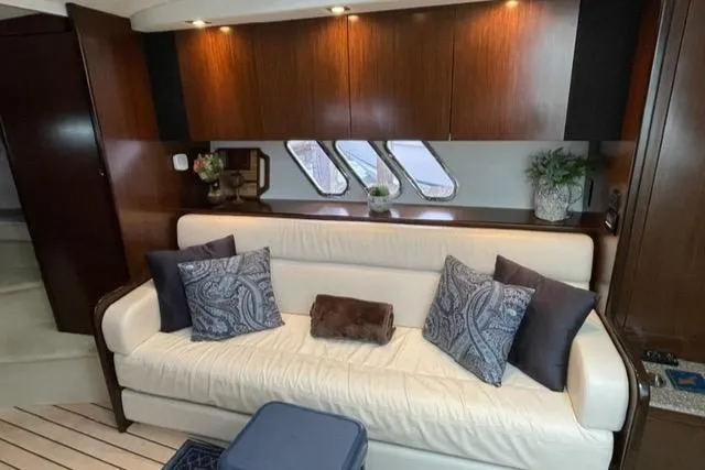 Slide: The Image of Luxurious interior of 2012 Cruisers Yachts 380 Express with elegant seating and decor. - 18