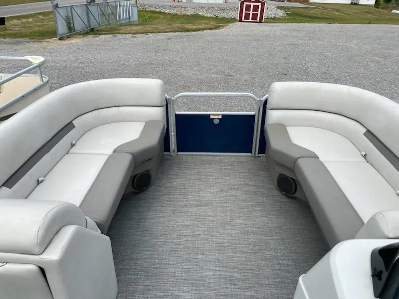 Slide: The Image of 2021 Godfrey Sweetwater 2286 SBX pontoon boat with spacious seating and modern design. - 3