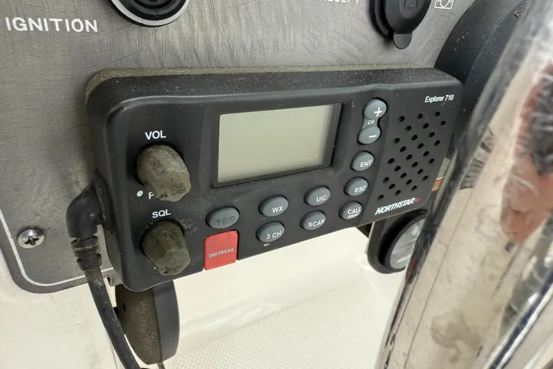 Slide: The Image of Marine radio control panel on a 2010 Trophy 2152 Walkaround boat. - 21