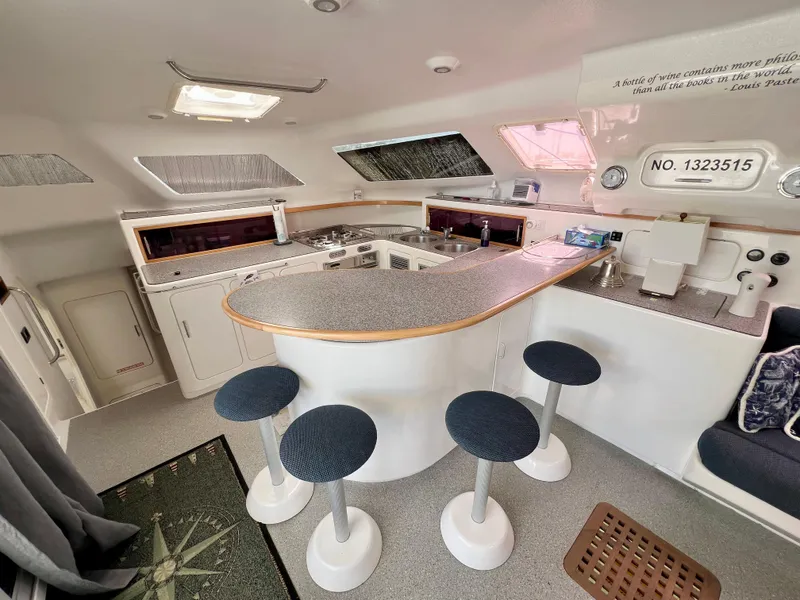 Slide: The Image of Luxurious Voyage Yachts 500 interior with modern kitchen and seating, 2010 model. - 30