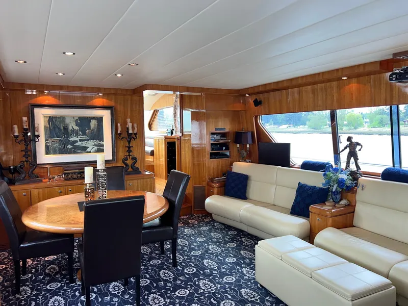 Slide: The Image of Luxurious 2001 Horizon Skylounge interior with elegant seating, dining area, and scenic window views. - 7