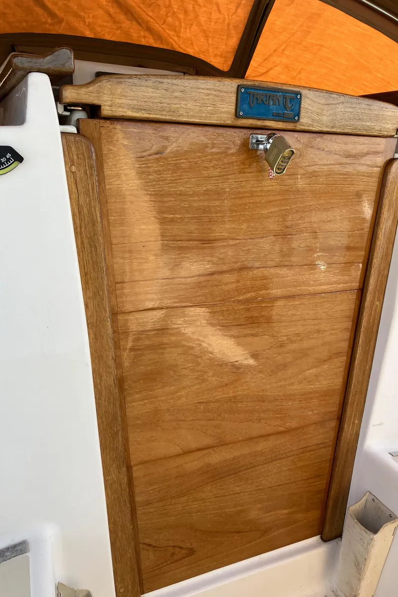 Slide: The Image of Wooden hatch door on a 2007 Tartan 3400 sailboat. - 17