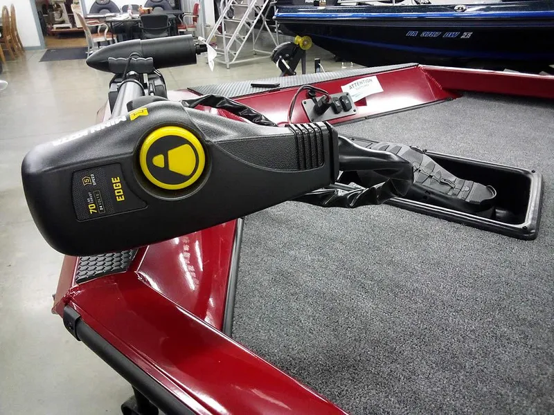 Slide: The Image of Trolling motor on 2025 Ranger RT188C boat, featuring Edge control system. - 5