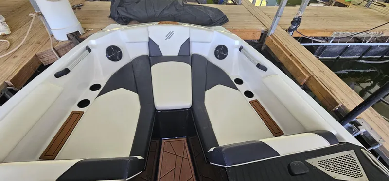 Slide: The Image of 2020 ATX Surf Boats 24 Type-S interior with sleek seating and modern design. - 18