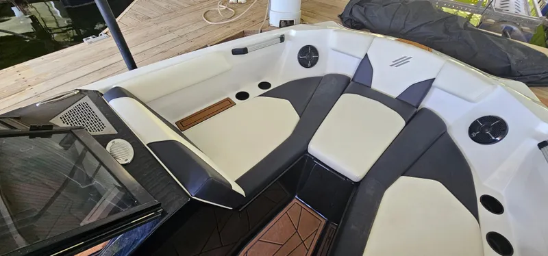 Slide: The Image of 2020 ATX Surf Boats 24 Type-S interior with sleek seating and modern design. - 20