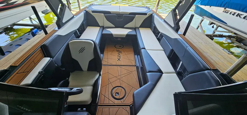 Slide: The Image of 2020 ATX Surf Boats 24 Type-S interior with sleek seating and modern design. - 21