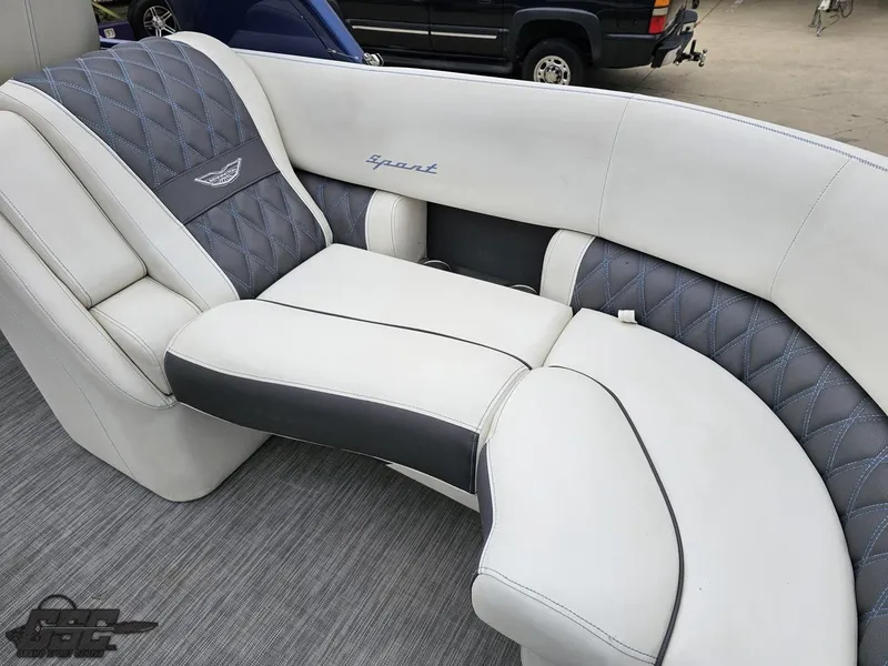 Slide: The Image of Luxurious seating on 2021 Bennington RX 25 Quad Bench pontoon boat. - 45