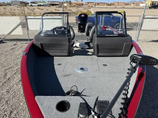 Slide: The Image of 2023 Tracker Pro Guide V-175 WT boat with spacious deck and dual consoles. - 3