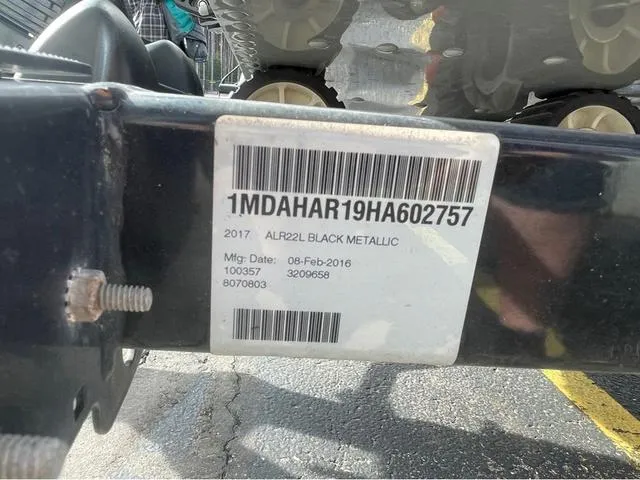 Slide: The Image of Barcode label on Alumacraft Classic 165 TL, 2016 model, showing manufacturing details. - 17