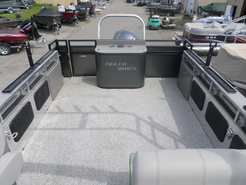 Slide: The Image of 2024 Angler Quest 8524 Family Fish Pro RA boat interior with fishing amenities. - 5