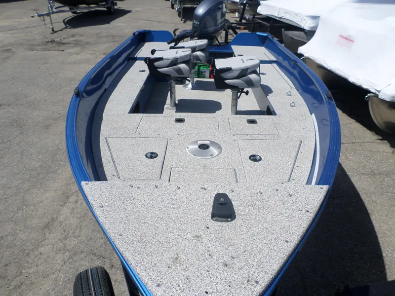 Slide: The Image of 2021 Polar Kraft OLV 156 T boat with spacious deck and seating. - 5