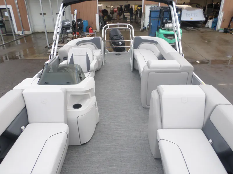 Slide: The Image of 2025 Godfrey Sweetwater 2086 SB pontoon boat with spacious seating and modern design. - 3