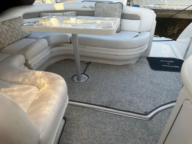 Slide: The Image of Luxurious seating area on a 2005 Sea Ray 340 Sundancer yacht. - 12