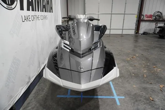 Slide: The Image of 2012 Yamaha WaveRunner FX in a garage, front view, gray and black design. - 3