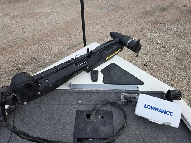 Slide: The Image of 2017 Tracker 195 boat with trolling motor and Lowrance equipment on deck. - 16