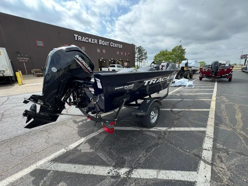 Slide: The Image of 2025 Tracker Pro Team 190 boat at Tracker Boat Center parking lot. - 3