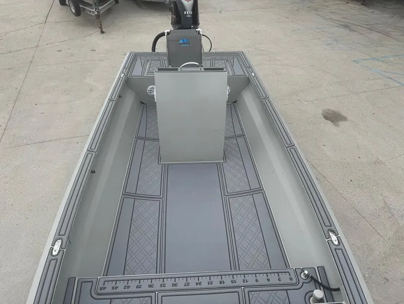 Slide: The Image of Custom Rene Gros 20 CC boat, 2023 model, featuring a sleek, minimalist interior design. - 10