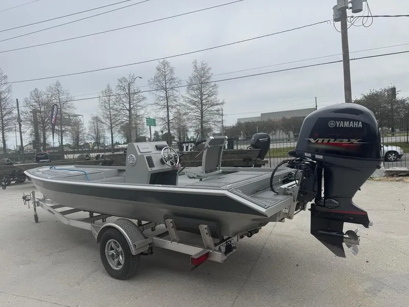 Slide: The Image of Custom Rene Gros 20 CC boat, 2023 model, with Yamaha VMAX engine on trailer. - 8