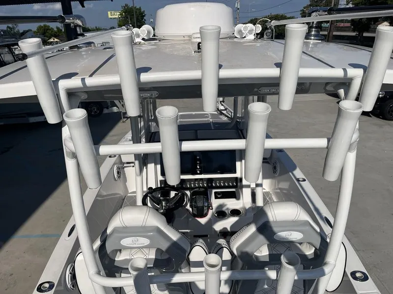 Slide: The Image of Open storage compartment on 2023 Sea Cat 262 Ultimate Edition boat. - 12