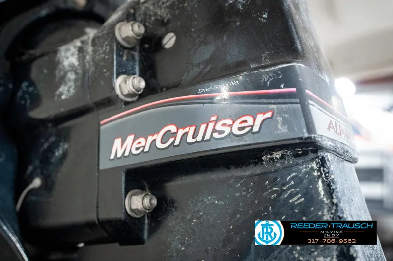 Slide: The Image of MerCruiser engine detail on a 2008 Sea Ray 185 Sport boat. - 43