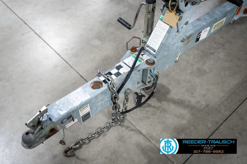 Slide: The Image of Trailer hitch of a 2008 Sea Ray 185 Sport boat on concrete floor. - 49