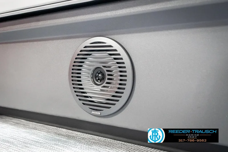 Slide: The Image of Speaker detail on 2025 Bennington 20 SL boat, featuring sleek design and modern audio system. - 42