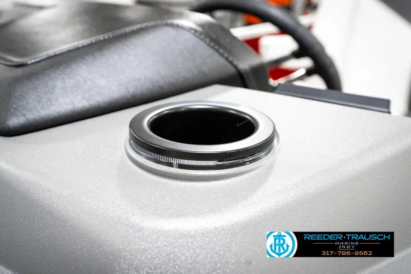 Slide: The Image of 2025 Bennington 20 SL boat cup holder detail with sleek design. - 43