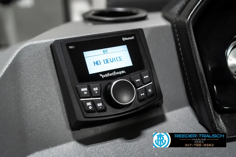 Slide: The Image of Bluetooth audio system on 2025 Bennington 22 SSB boat dashboard. - 34