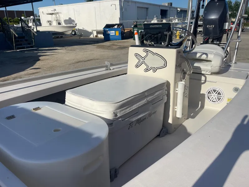 Slide: The Image of 2006 Maverick Mirage 17HPX-Tunnel boat interior with seating and console. - 3